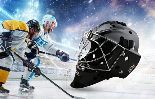 Tout ça sur le casque de hockey