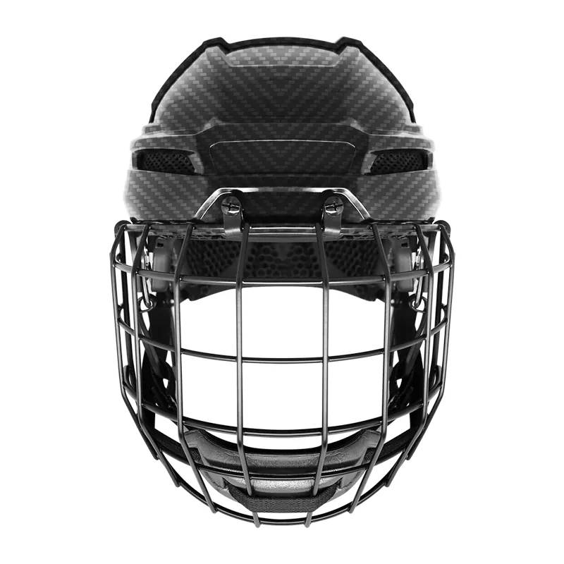 Casque de hockey sur glace à doublure imprimée en fibre de carbone 3D